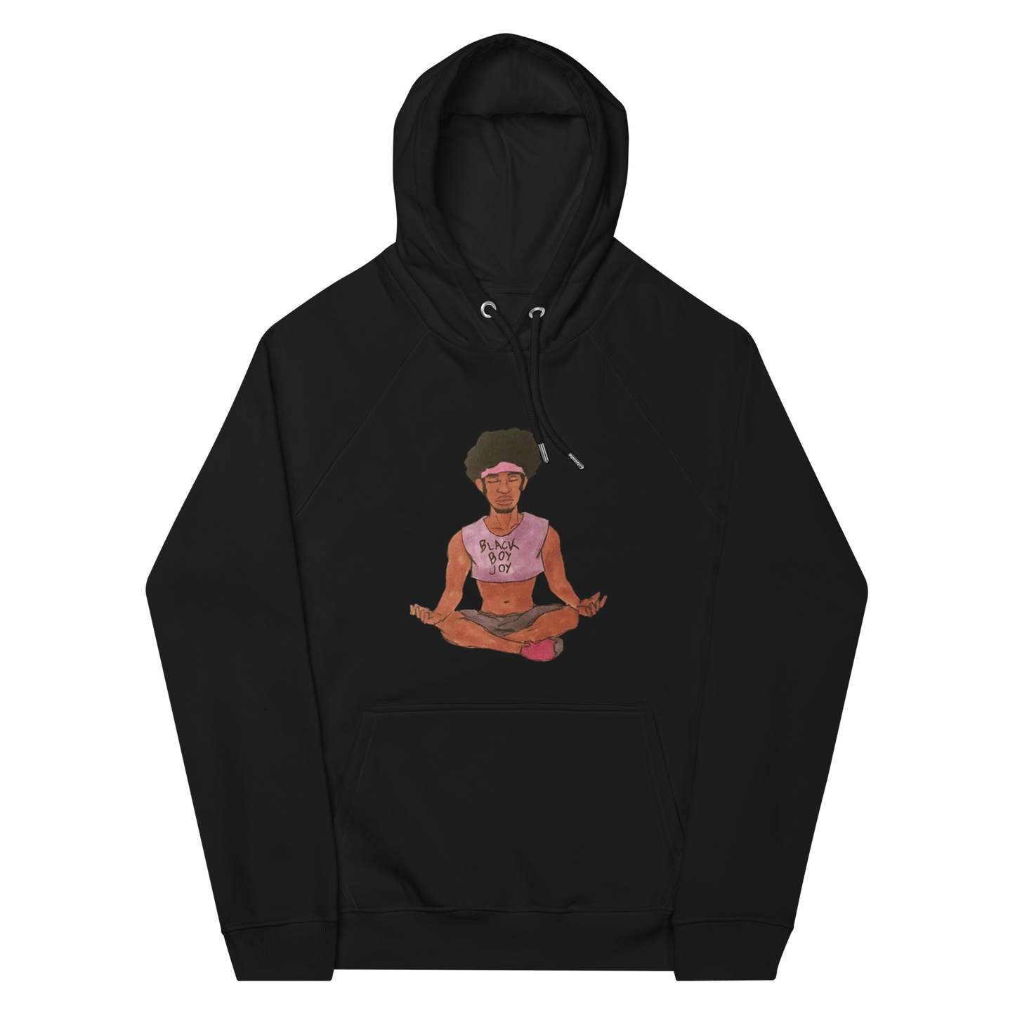 Black Boy Joy Unisex eco raglan hoodie