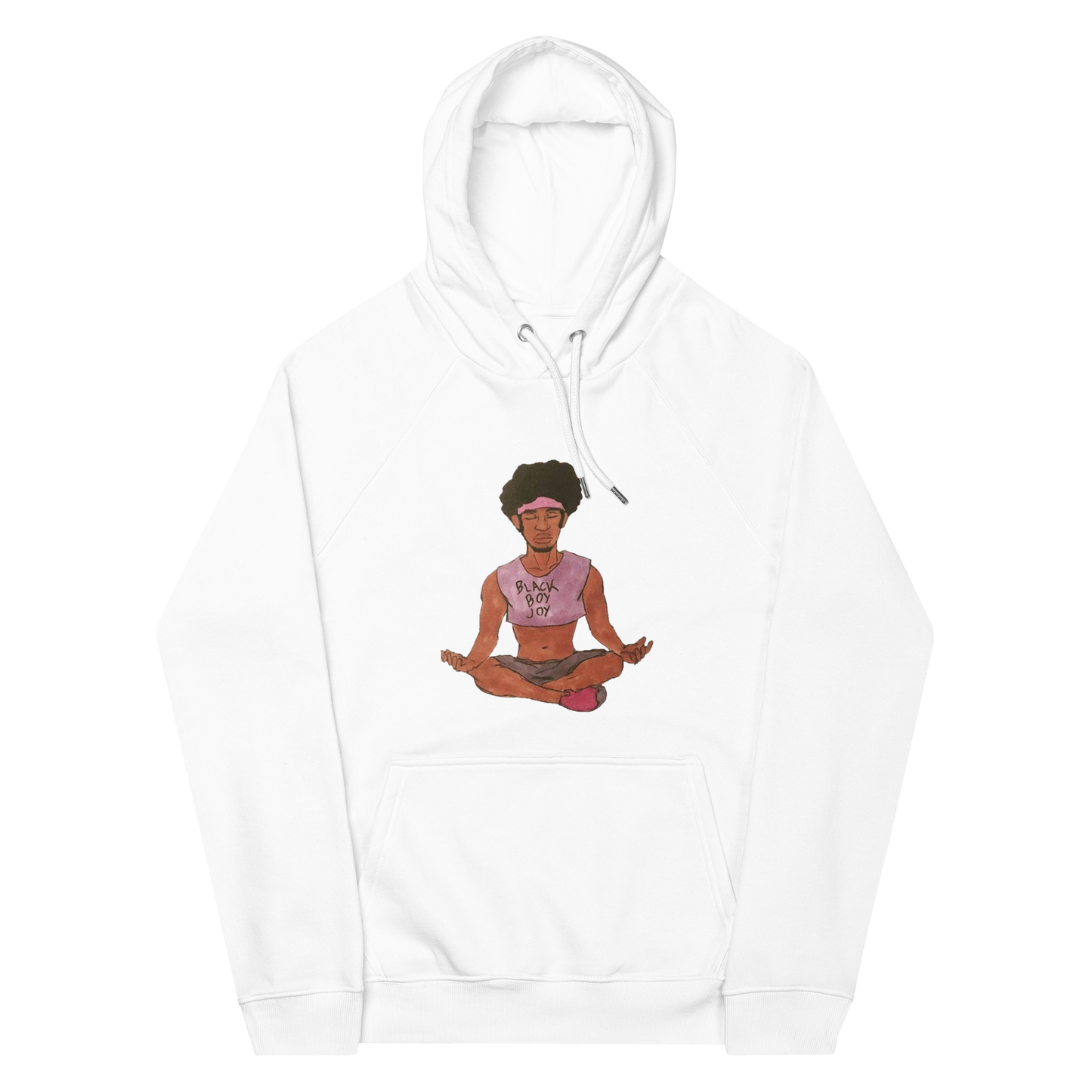 Black Boy Joy Unisex eco raglan hoodie